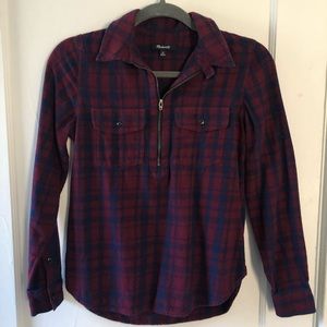 Madewell half zip flannel